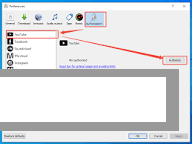 Preferences settings menu showing output format selections, bitrate quality sliders, and clipboard tracking toggles.