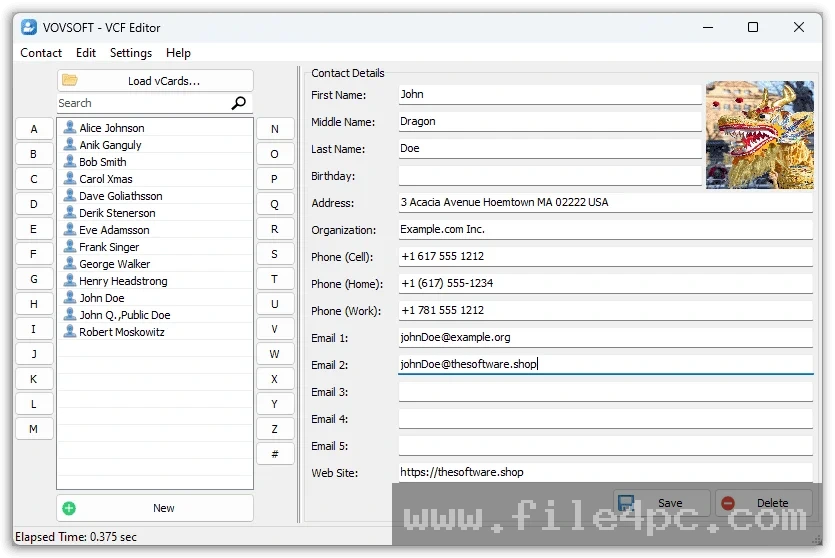 The CSV Export setup window illustrating batch field mapping for Microsoft Excel address book compatibility.