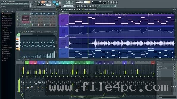 Advanced Piano Roll interface showing MIDI note editing, velocity controls, and scale highlighting options.