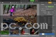 The Editor module panel showcasing layer manipulation, healing brush tools, and composite graphic options.